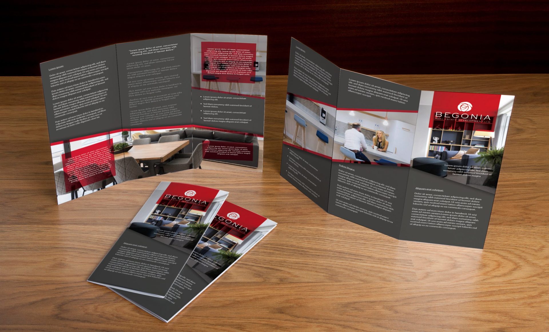 Begonia Corporate   Trifold Mockup