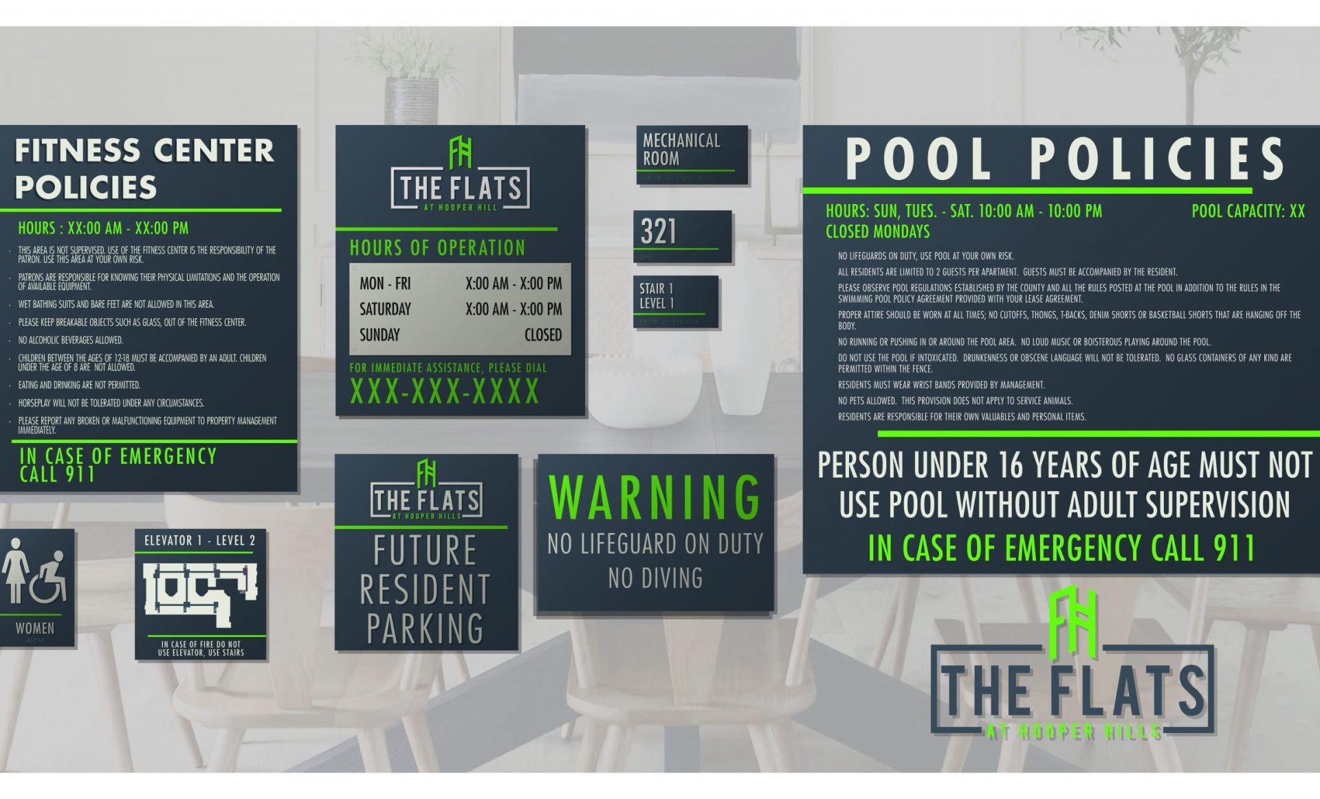 Flats at Hooper Hill Signage